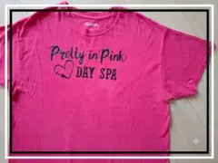​US古着 ギルダン GILDAN 半袖Tシャツ L ピンク ロゴ プリント海外のサムネイル