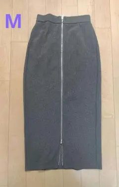 GU フロントジップ タイトロングスカート グレー　サイズМ