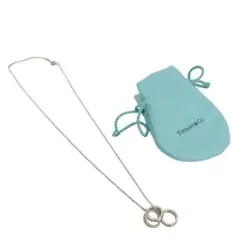 【極美品】ティファニー　ナローインターロッキングネックレス　箱、ポーチ付属 TIFFANY&Co. 極 美品 箱付 ティファニー ヴィンテージ コイン