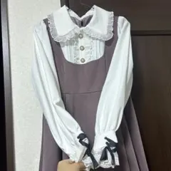 な*み様 ロジータ人気完売フリル襟付きパープルワンピース