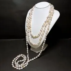 【超ロング ✨】約200cm 本真珠 ネックレス マルチカラー 2連 3連