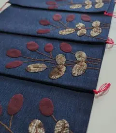 和風ハンドメイド 5枚セット古布小さめランチョンマット われもこう