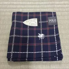 【新品未使用】POLO ネイビー チェック柄 ハンカチのサムネイル
