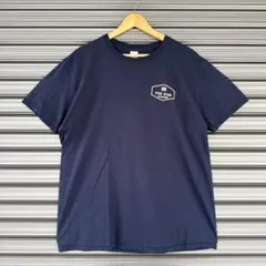 【XLサイズ】GILDAN ギルダン 企業ロゴ 両面プリント Tシャツ ネイビーのサムネイル