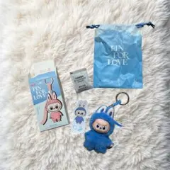 新品 ラブブ 青 ぬいぐるみ ペンダント