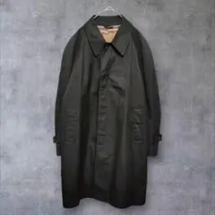 トレンチコート アウター【S】チェック柄裏地 黒 ロングコート