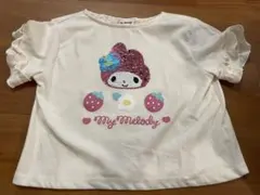 サンリオ 日焼けマイメロディ スパンコール 半袖Tシャツ カットソー 110