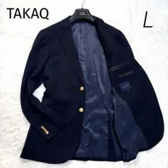TAKAQ テーラードジャケット 紺ブレ 金ボタン 総裏 刻印 ネイビー L