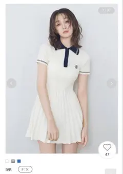 LILY BROWN ポロニットミニワンピース アイボリー(白)