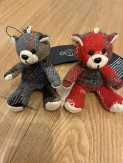 Harris Tweed クマ型キーホルダー 2個セット
