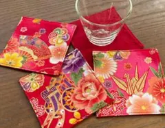 和風　花柄　コースター☆４枚