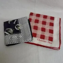 ✿Christian Diorディオールハンカチ2枚セット中古品✿