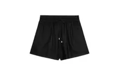 ZARA リネンボクサーバミューダパンツ ブラック S（7~9号）