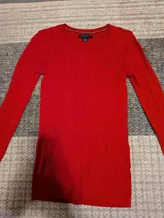 TOMMY HILFIGER ケーブルニット セーター XXS レッド
