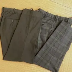 ユニクロ　スマートアンクルパンツ2WAYストレッチ黒　チェック　2本セット