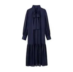 2WAYボウタイワンピース（長袖）　PLST ネイビー