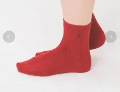 【新品未使用】 honeys 刺繍入り レッド クルーソックスのサムネイル