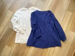 media様専用　ネイビー・ホワイト長袖シャツ2点セット