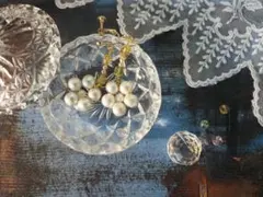 コットンパールと淡水パールのお花イアリング・ピアス