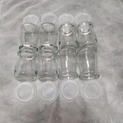 匿名配送　ガラス製　蓋付き瓶　8個　中古品　美品