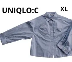 UNIQLO ユニクロ:C　コットンストライプシャツXL 短丈、ボリューム袖