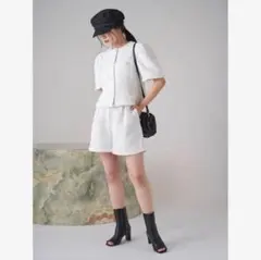 CELFORD ファンシーツイード半袖ジャケット セットアップ