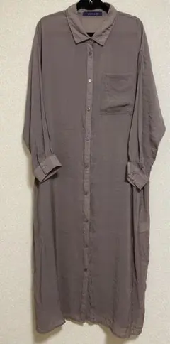 シャツロングワンピース(シアーシャツ)