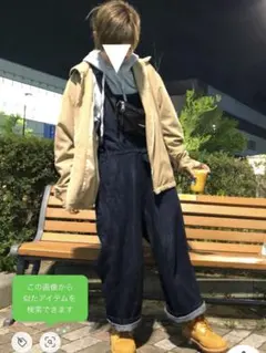 美品 ニコアンド サロペットデニムパンツ