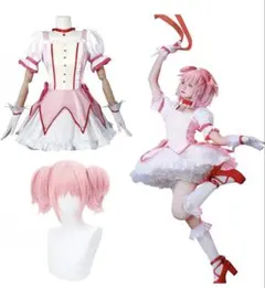 まどマギ コスプレ 鹿目まどか 暁美ほむら アニメコスプレ衣装 ウィッグ付き新品