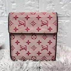 ルイヴィトン　モノグラムミニ　キャンバス　ピンク　折り財布　レディースのサムネイル
