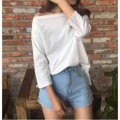 オフショルダー レディース カットソー Tシャツ 長袖 七分袖 肩だし