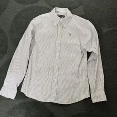 Ralph Lauren ボタンダウンシャツ 150cm 紫✕白　ストライプ