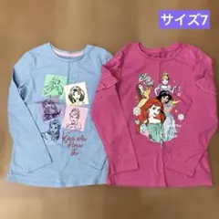 プリンセスキャラクター長袖カットソー2枚セット 7歳120くらい
