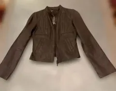 ブラウンレザージャケット スリムフィット　BCBG ライダース