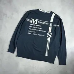 Munsingwear ブラック編み込みセーター ロゴ - メルカリ
