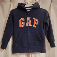 GAP KIDS キッズ ジップアップパーカー ネイビー オレンジ　120サイズ