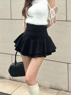 Darich ダブルレイヤードプリーツミニスカート BLK M - メルカリ