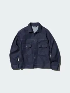 美品 24年モデル ユニクロ デニムジャケット 2nd セカンド ブルー Mのサムネイル