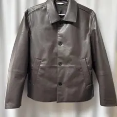 未使用 2026年購入 ZARA ブラウン フェイクレザージャケット メンズL