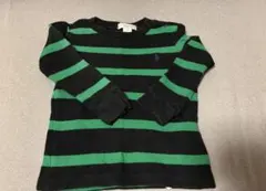 Ralph Lauren 黒緑ストライプニット 12M