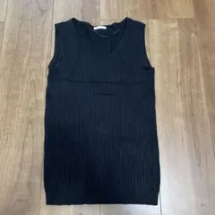 【GU】ワイドリブVネックセーター(ノースリーブ)