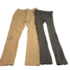 ベージュパンツ＆グレー レギンス 110㎝