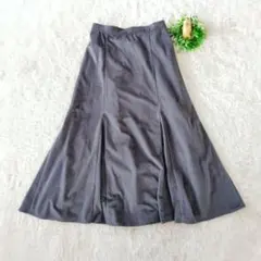 grove　ロングスカート　チャコールグレー　マーメイド　Ｍ　美シルエット　上品