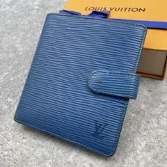 【美品】LOUIS VUITTON ルイヴィトン　エピ　折り財布　青　ブルー LOUIS VUITTON ルイヴィトン 折り財布 エピ 青 ブルー レザー - メルカリ