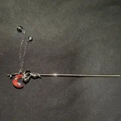 簪 赤い三日月 髪飾り花飾り付き和装 着物 浴衣 結婚式 花火 ゴシックかんざし