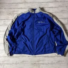 a*n様 new balance ナイロンジャケット ブルー グレー L 刺繍ロ