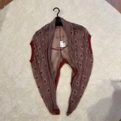 ダイヤモンド模様のオープンフロントカーディガン