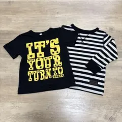 ベビー 長袖・半袖Tシャツ 90cm 2枚セット 星柄 ボーダー ロンT