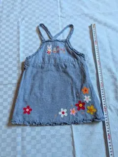 MIKI HOUSE ミキハウス ジャンバースカート デニム風刺繍 90