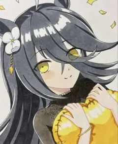 ウマ娘 カレンチャン 花嫁 手描き ファンアート 色紙 アナログ - メルカリ